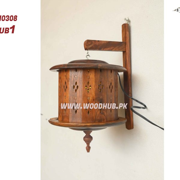 wooden wall Lamp brass