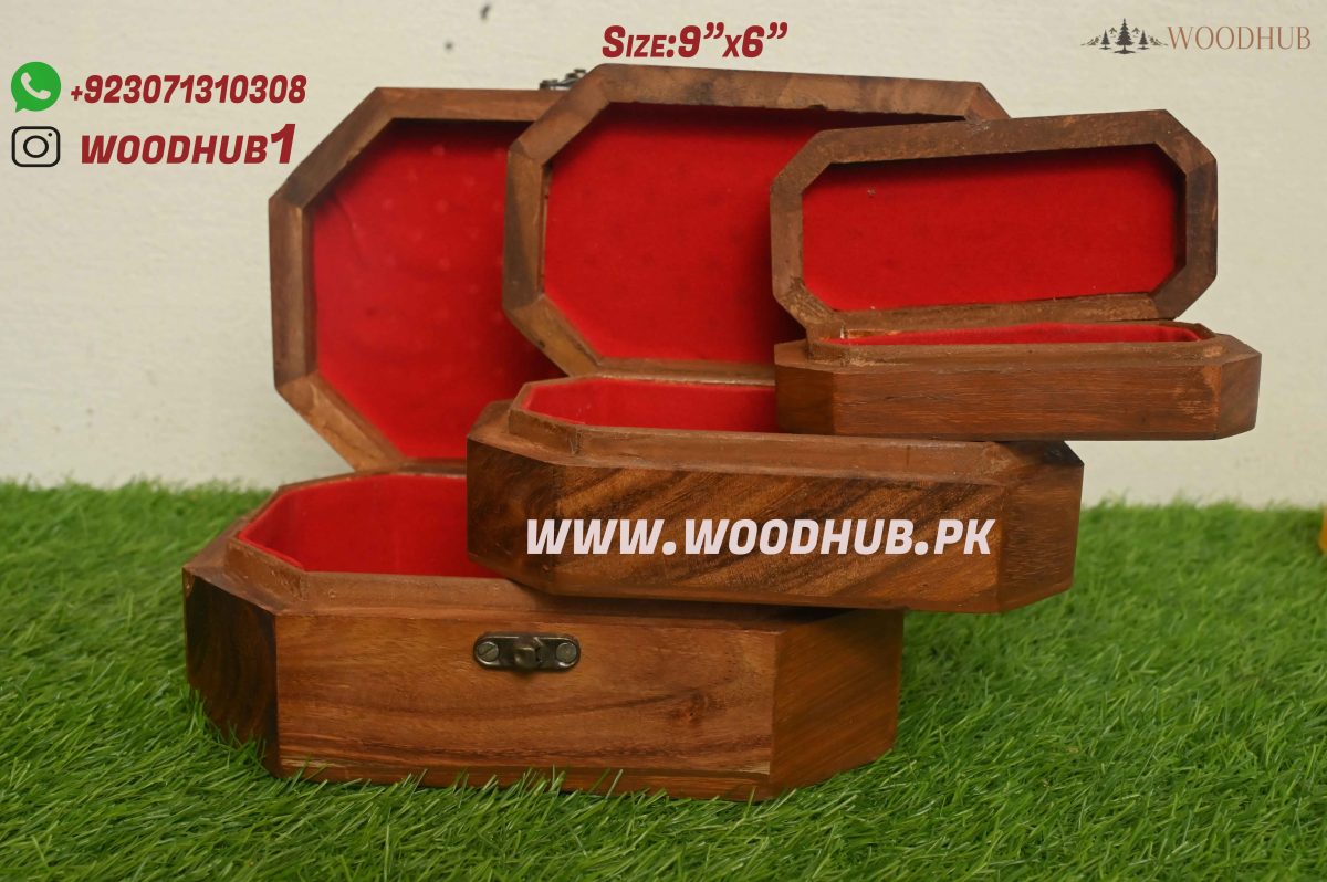 wooden jewelry box set