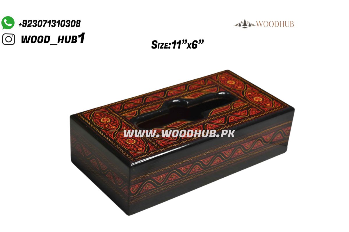 Wooden Tissue Box Naqshi