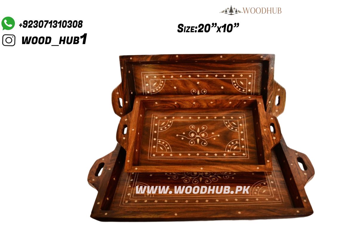 Wooden Tray Set Printeda