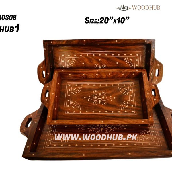 Wooden Tray Set Printeda