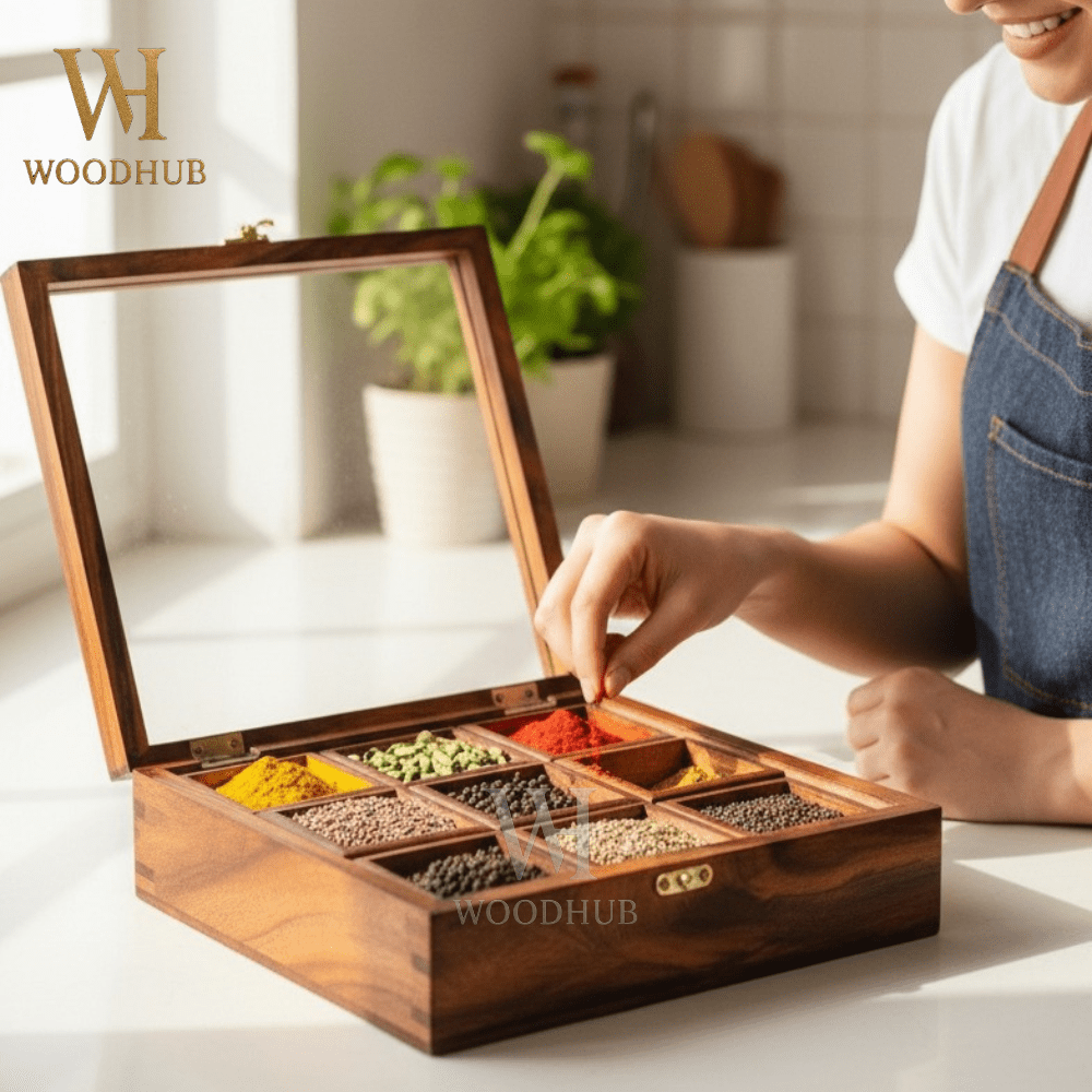 wooden masala box