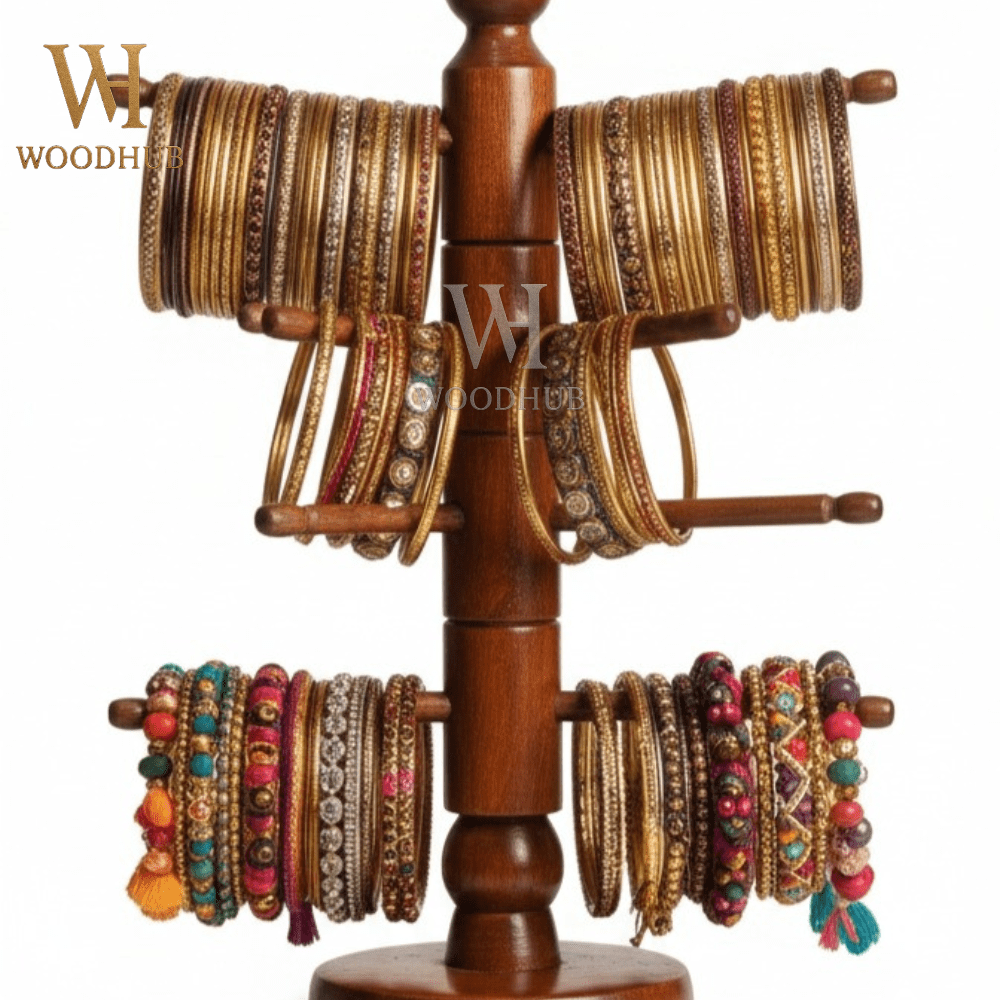 wooden bangle stand