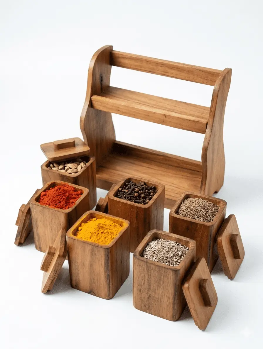wooden masala box