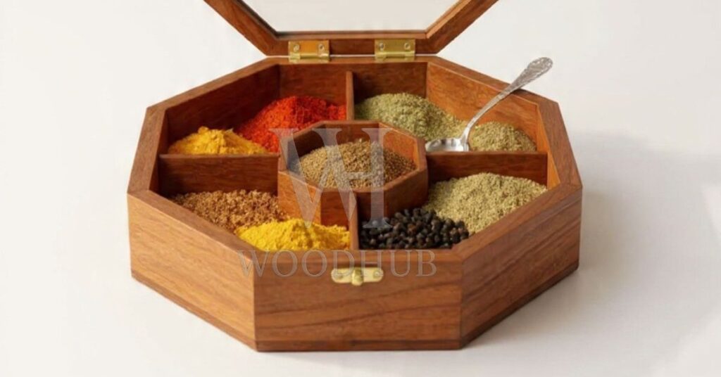 wooden spice box woodhub