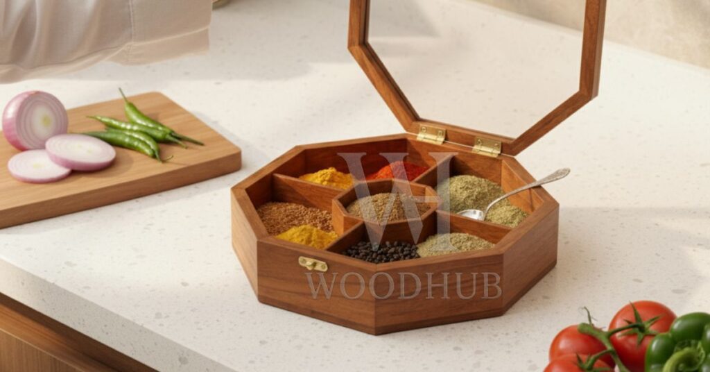 wooden masala box