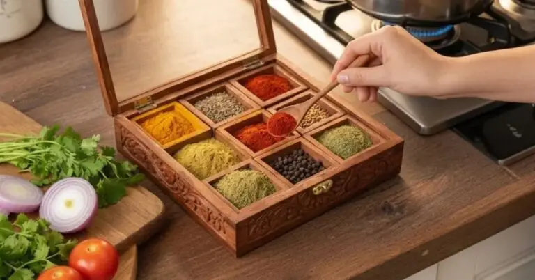 wooden masala box