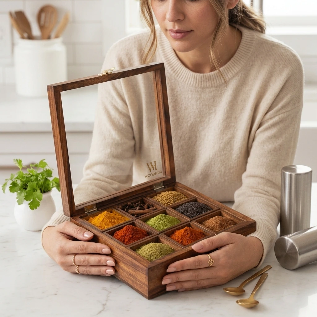 Wooden Masala Box : Why Your Kitchen Is Crying Out for This Traditional Treasure 2 Why Your Kitchen Is Crying Out for This Traditional Treasure