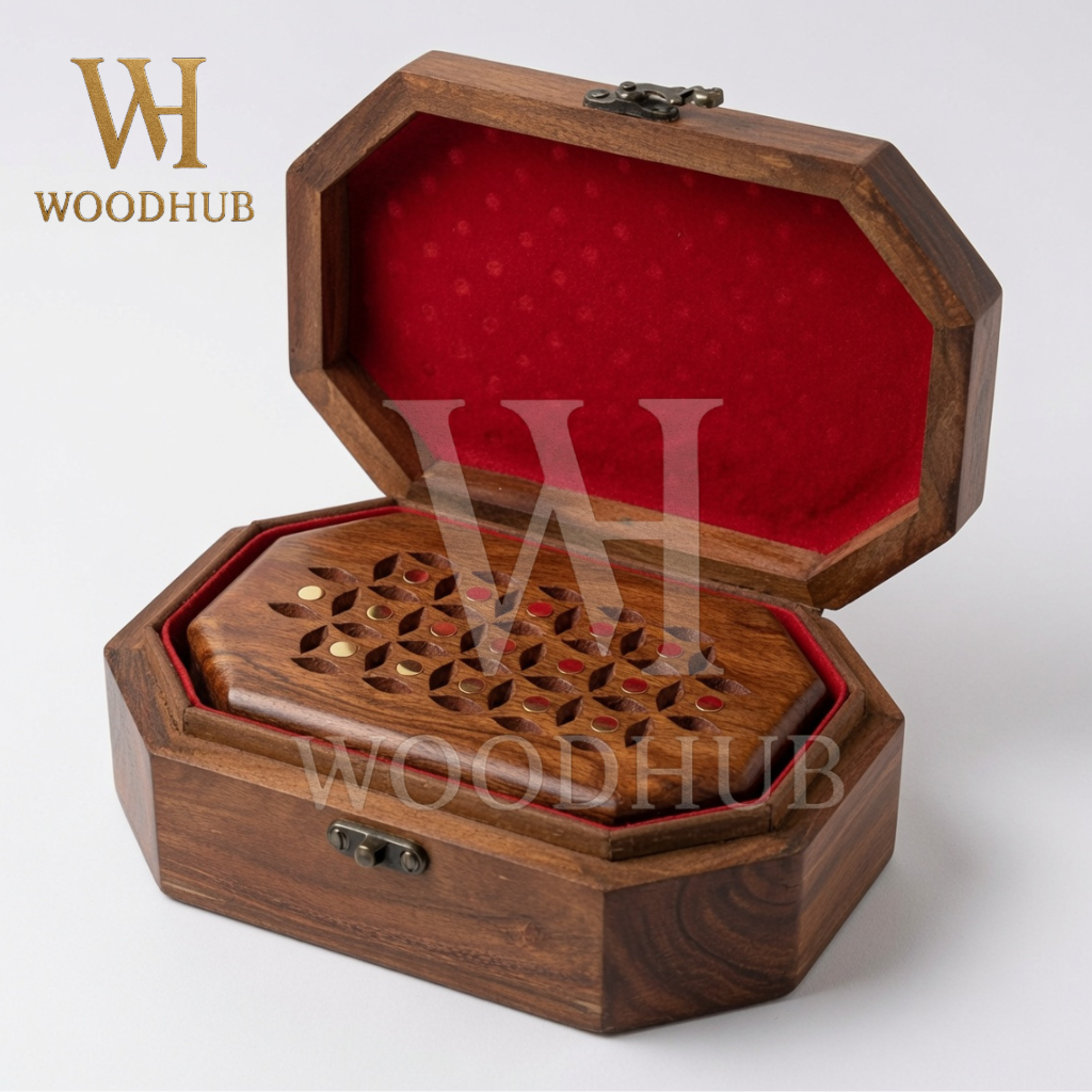 Wooden Jewelry Box Brass 2 Pcs Round Edges – Handcrafted | Woodhub.pk 1 Wooden Jewelry Box Brass 2 Pcs Round Edges – Handcrafted | Woodhub.pk