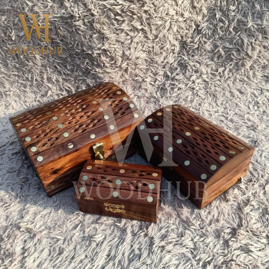 Wooden Jewelry Box Set 3 Pcs – Handcrafted Storage | Woodhub.pk 1 Wooden Jewelry Box Set 3 Pcs – Handcrafted Storage | Woodhub.pk