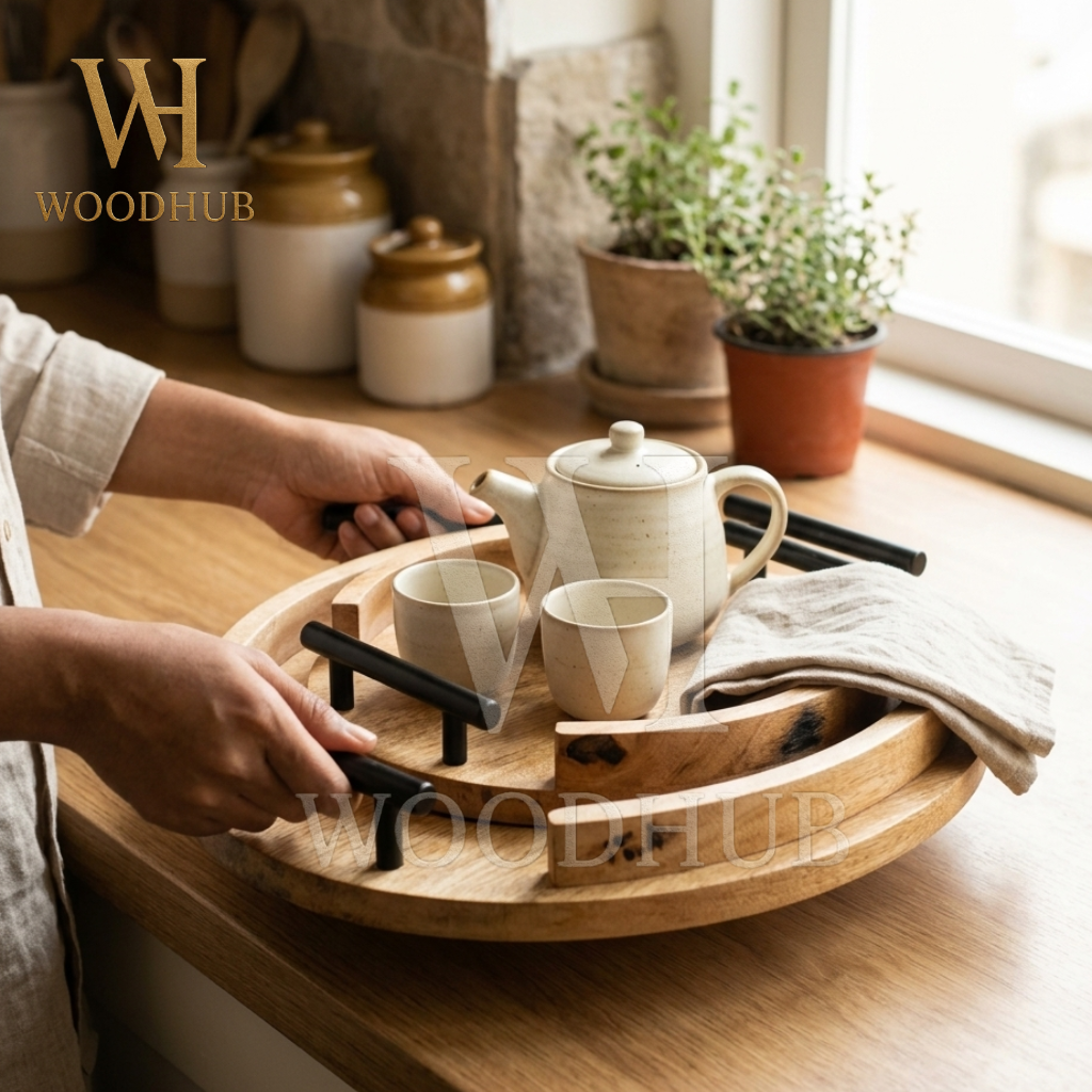 White Wooden Tray Set – 2 Pcs Set | Woodhub.pk 4 White Wooden Tray Set – 2 Pcs Set | Woodhub.pk