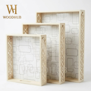 Wooden Tray Set Sheet White Wood